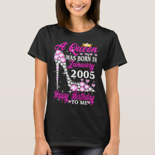 Een koningin werd geboren in januari 2005 18e verj t-shirt