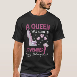 Een koningin werd geboren op 1 oktober, de verjaar t-shirt
