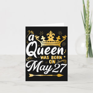 Een Koningin Werd Geboren Op 27 Mei Schattig Meisj Kaart