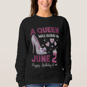 Een koningin werd geboren op 2 juni, de verjaardag trui