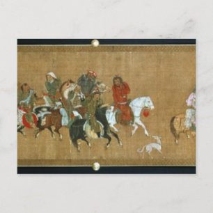Een konvooi van Mongolen, Chinees, 14e eeuw Briefkaart