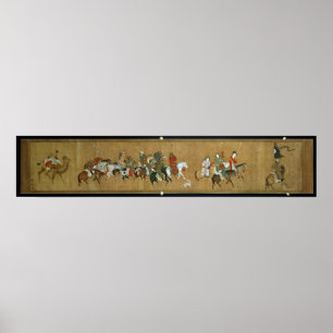 Een konvooi van Mongolen, Chinees, 14e eeuw Poster