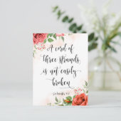 Een Koord Van Drie Strengen, Prediker 4:12 Briefkaart (Staand voorkant)