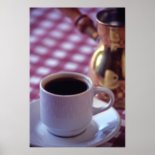 Een kop Arabische koffie. Syrië. Midden Poster