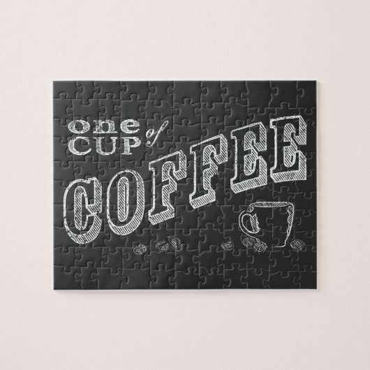Eén kop koffie CHALK ART Legpuzzel (Horizontaal)