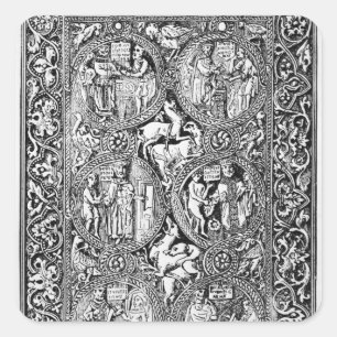 Een kopie van de ivoorkoningin Melisende's psalter Vierkante Sticker
