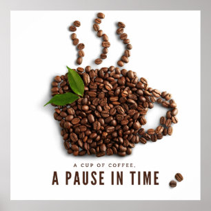 Een kopje koffie, een pauze in de tijd – Artistiek Poster