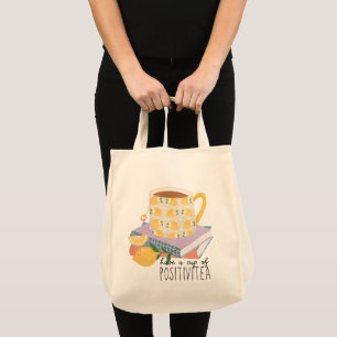 Een kopje positieve quote tote bag