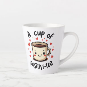 Een kopje Positivi-Tea Grappige Schattigee Theelie Latte Mok