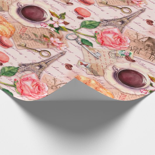 Een kopje thee en oude letters  Frans Cadeaupapier (Hoek)