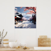 Een Koreaanse Sneeuwstraat Poster (Keuken)