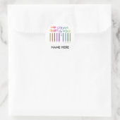 ÉÉN KORTE KORTE VAN EEN DOOS RONDE STICKER (Tas)