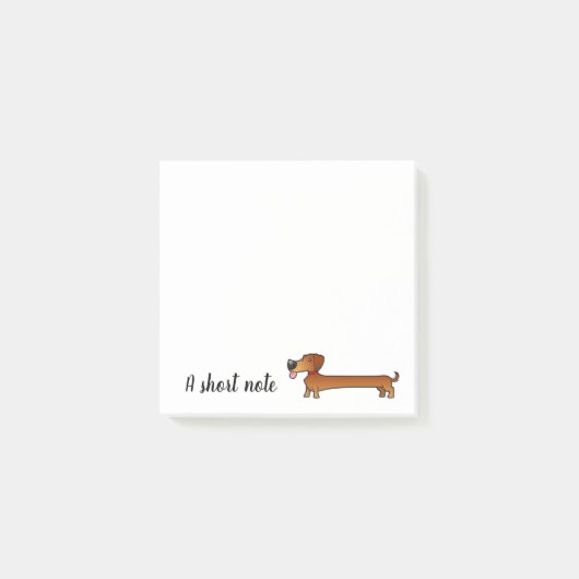 Een korte noot Dachshund Dog plakbiljetten Post-it® Notes (Voorkant)