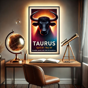 Een kosmische Stier Stier Zodiac Poster
