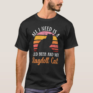 Een koude biertje en een Ragdoll kat Kitty Alcohol T-shirt
