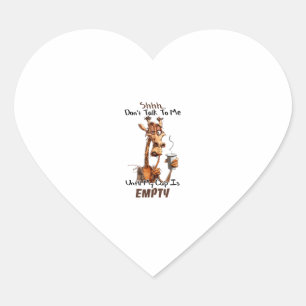 Een koude Giraffe met een kop koffie Hart Sticker