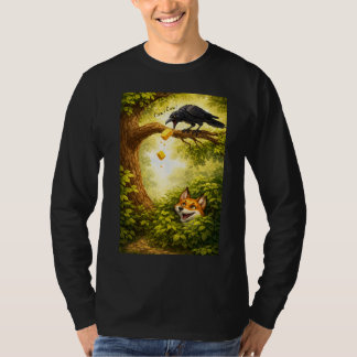 Een kraai en vos die voedsel delen t-shirt