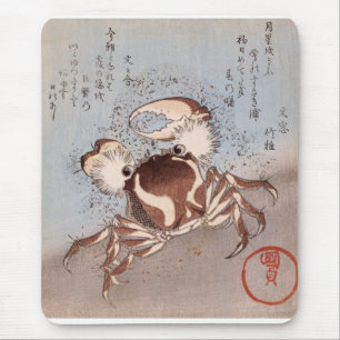 Een krab op de kust muismat