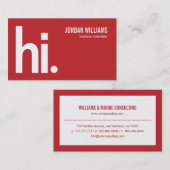 Een krachtig Hi - Modern Visitekaartje - Rood (Voorkant / Achterkant)