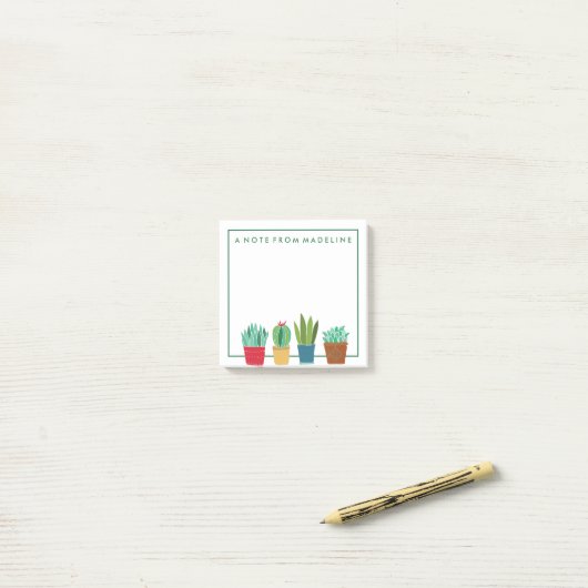 Een kruid van Cactus Post-it® Notes (Op bureau)