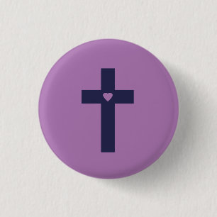 Een Kruis Met Hart Heilige Liefde Kunst Ronde Button 3,2 Cm