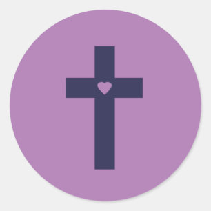 Een Kruis Met Hart Heilige Liefde Kunst Ronde Sticker