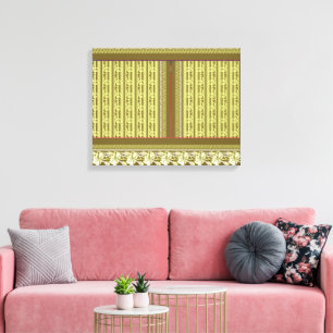 Een kruissteek patroon van een vaas met bloemen canvas afdruk