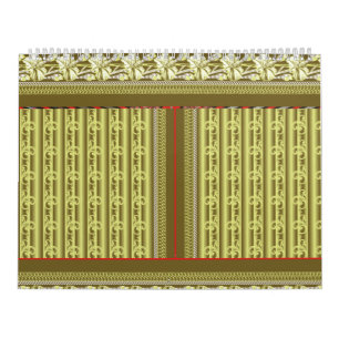 Een kruissteek patroon van een vaas met bloemen kalender