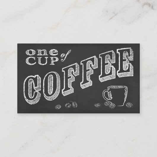 ÉÉN KUP KOFFIE-krijt Visitekaartje (Voorkant)