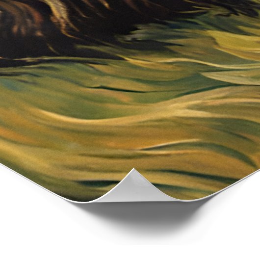 Een kus in de Sterrennacht Poster (Hoek)