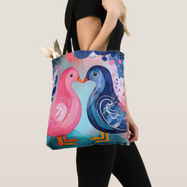 "Een kus in veren", een gelukkige Valentijnsdag Draagtas