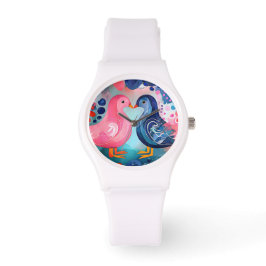 "Een kus in veren", een gelukkige Valentijnsdag Horloge