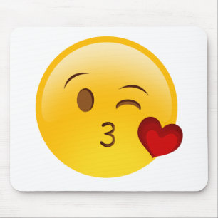 Een kus-oji-sticker aansteken muismat