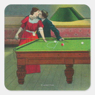 Een kus van de Rood Vierkante Sticker