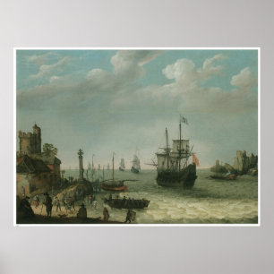 Een kustlandschap, Abraham Willaerts Poster