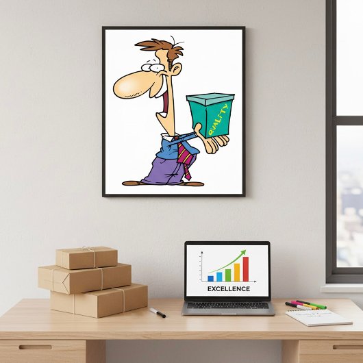 Een Kwaliteitsdoos vasthouden Poster
