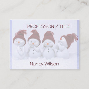 Een kwartet van sneeuwmannen visitekaartje