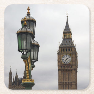 Een kwestie van perspectief - Londen - Big Ben Ond Vierkante Kartonnen Onderzetter