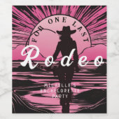 Een laatste Rodeo Bachelorette Wijn Etiket (Enkel label)