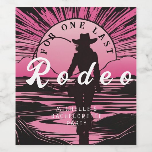 Een laatste Rodeo Bachelorette Wijn Etiket (Enkel label)