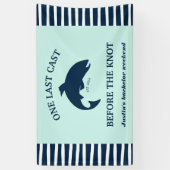 Een Laatste Worp Vissen Bachelor Marineblauw Schee Spandoek (Verticaal)