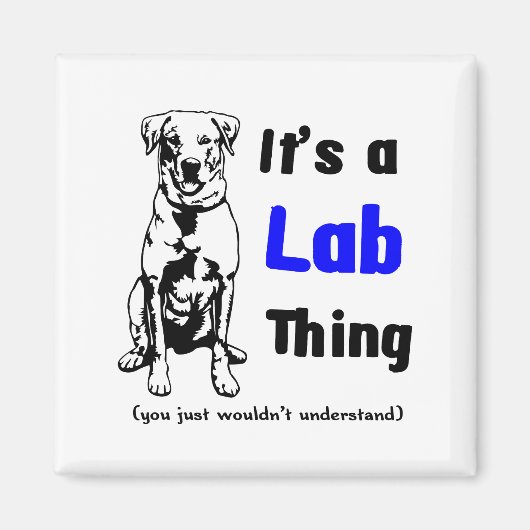 Een labrador ding magneet (Voorkant)