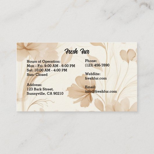 Een labrador met rode rozen. hondentrimsalon visitekaartje (Achterkant)