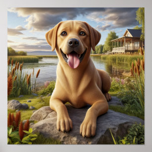 Een Labrador Retriever Rust in het Land Poster