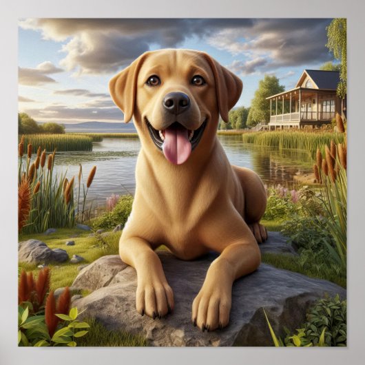 Een Labrador Retriever Rust in het Land Poster (Voorkant)