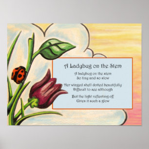 Een Ladybug op de stok Poster