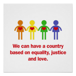 Een land gebaseerd op gelijkheid, rechtvaardigheid perfect poster