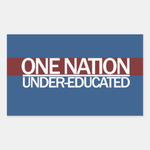 Eén land is nog niet goed opgeleid rechthoekige sticker