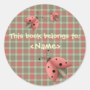Een land tuin lieveheersbeestje boek Sticker (rood
