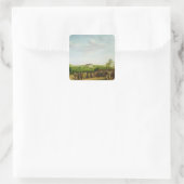 Een landbruiloft vierkante sticker (Tas)
